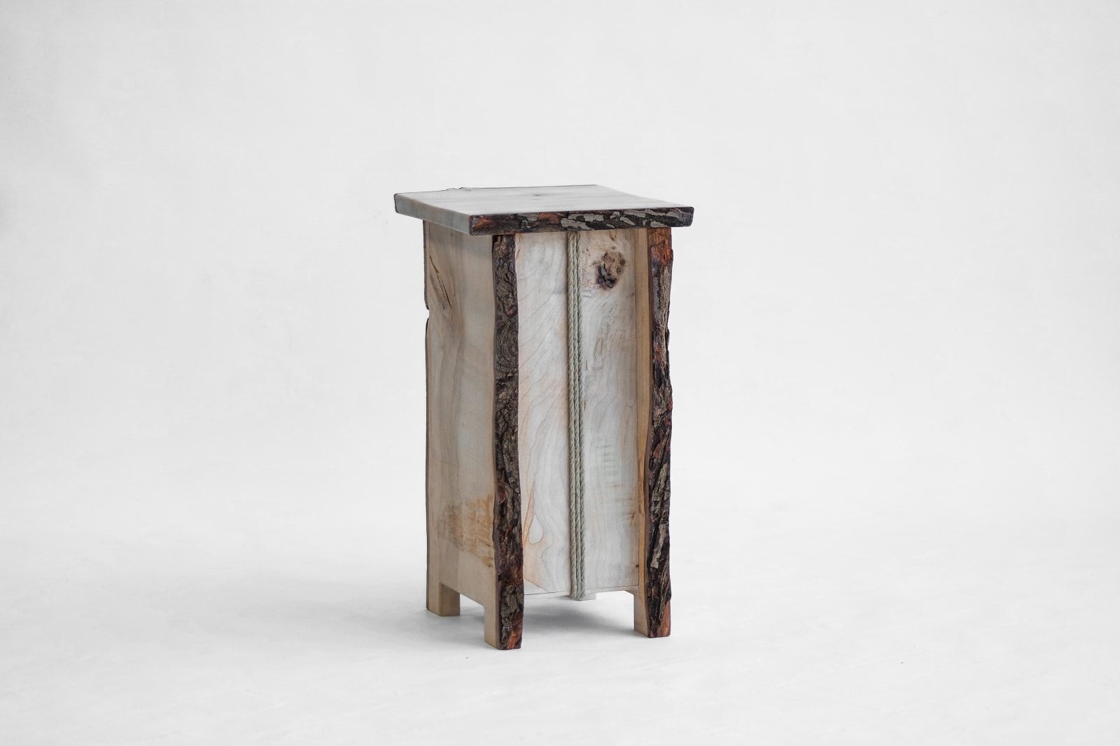 Willem Van Hooff, Ripped wood high stool, 2025