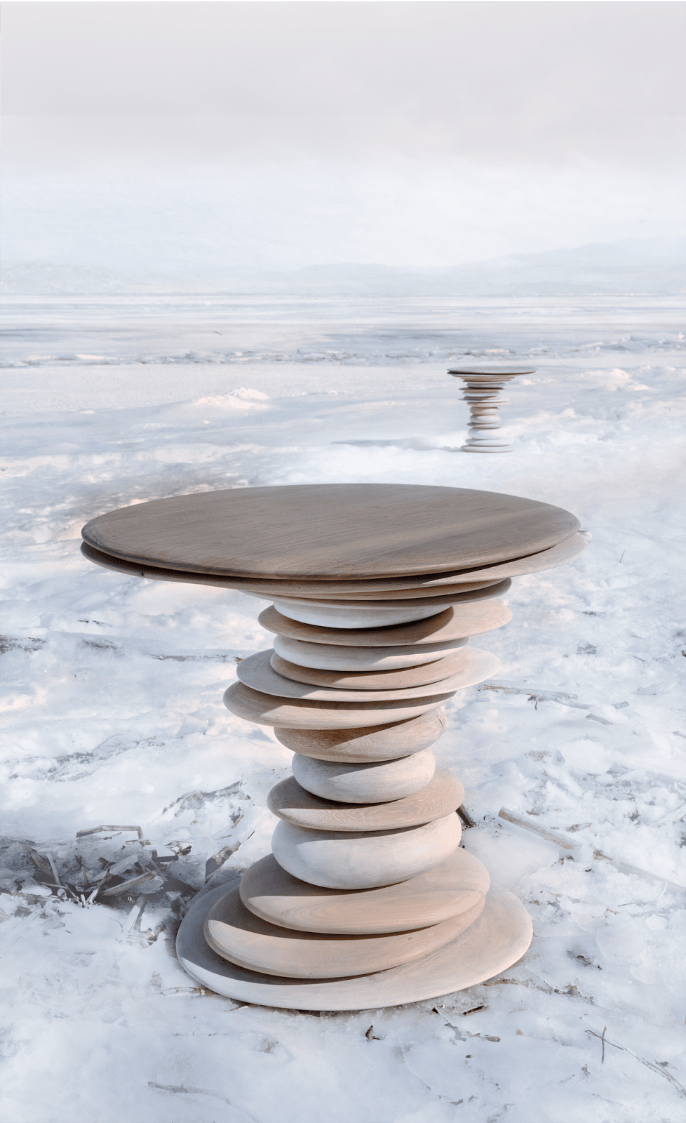 Christopher Kurtz, Skipping Stone Side Tables (Winter)