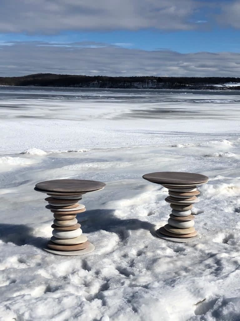 Christopher Kurtz, Skipping Stone Side Tables (Winter)