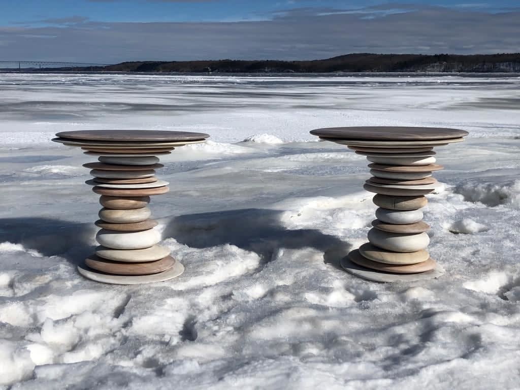 Christopher Kurtz, Skipping Stone Side Tables (Winter)
