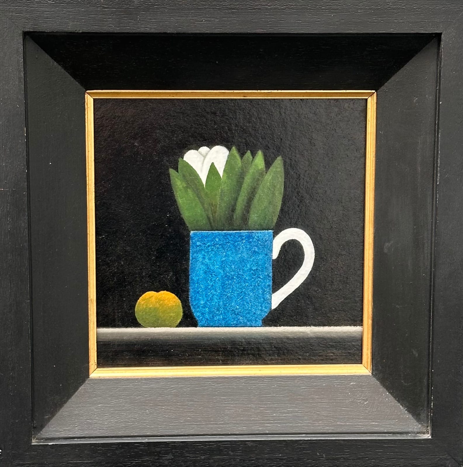 Martin Leman, White Flower in Blue Cup, 2025