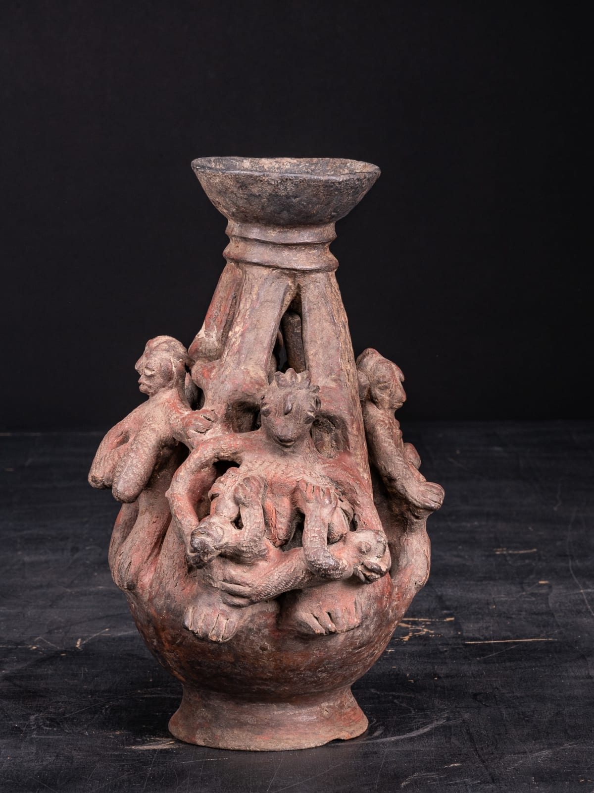 Bariba People,Benin.Rare Terracotta Ceremonial Altar Vessel., first half 20th C