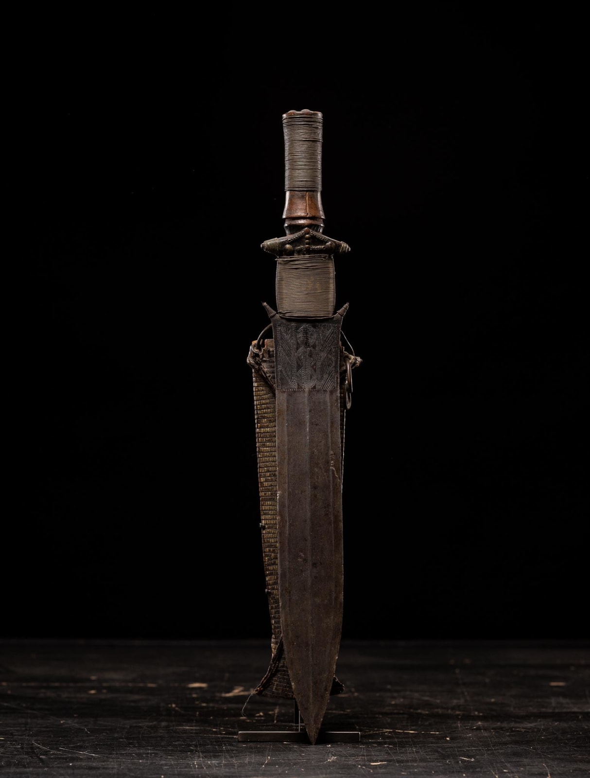 Fang Short Sword with wood and snakeskin Sheath, Gabon, 1st half 20th Century