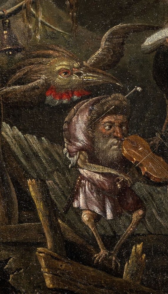 17th C representation of the Roof of Folly: An Allegory of the Fall, German School., 17th C