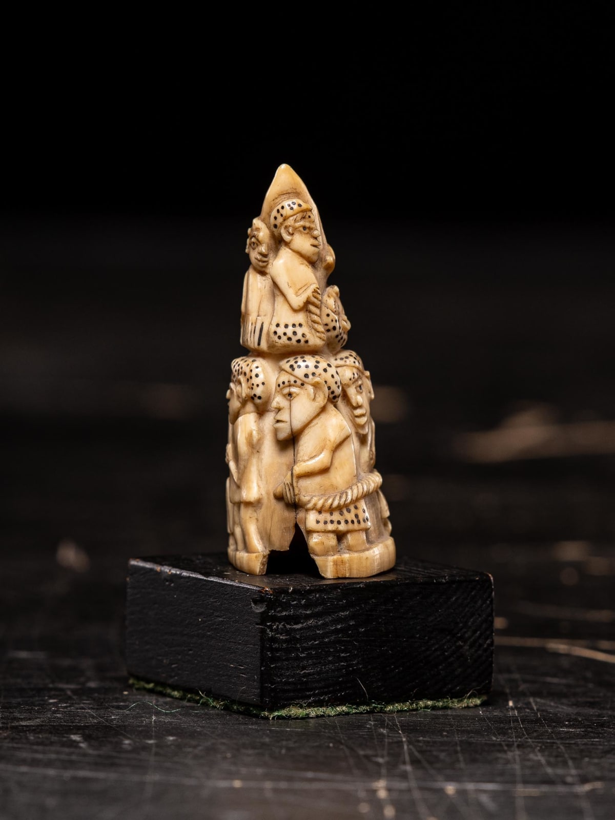 Tusk fragment carved in relief from the Kongo people of the Loango Region, DRC, 19-20th Century