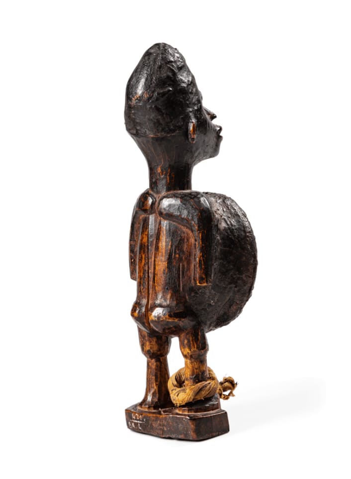 Yombe (DRC) Mirror Fetish exhibited at Anvers,Stadsfeestzaal,Tentoonstelling van Kongo-kunst,24/12/1937, 1st half 19th Century