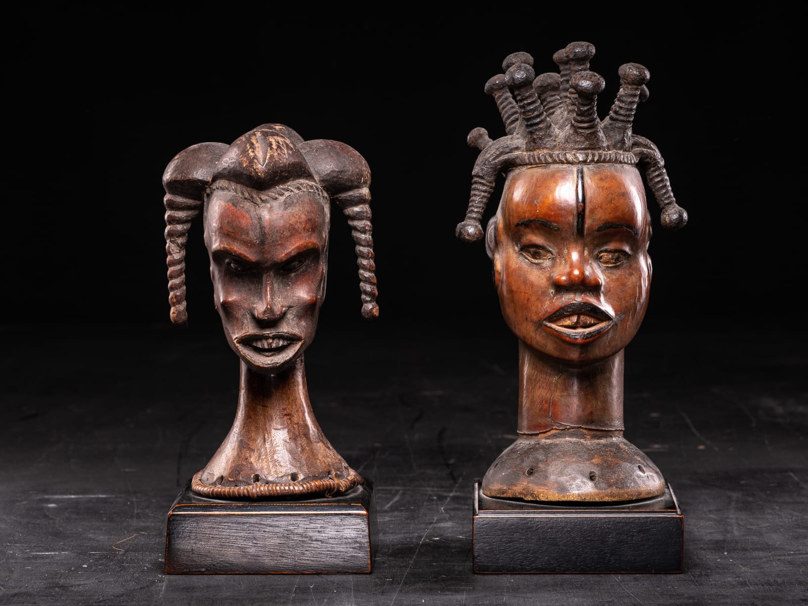 Ejagham People,Nigeria;Female Head statue spikes,
