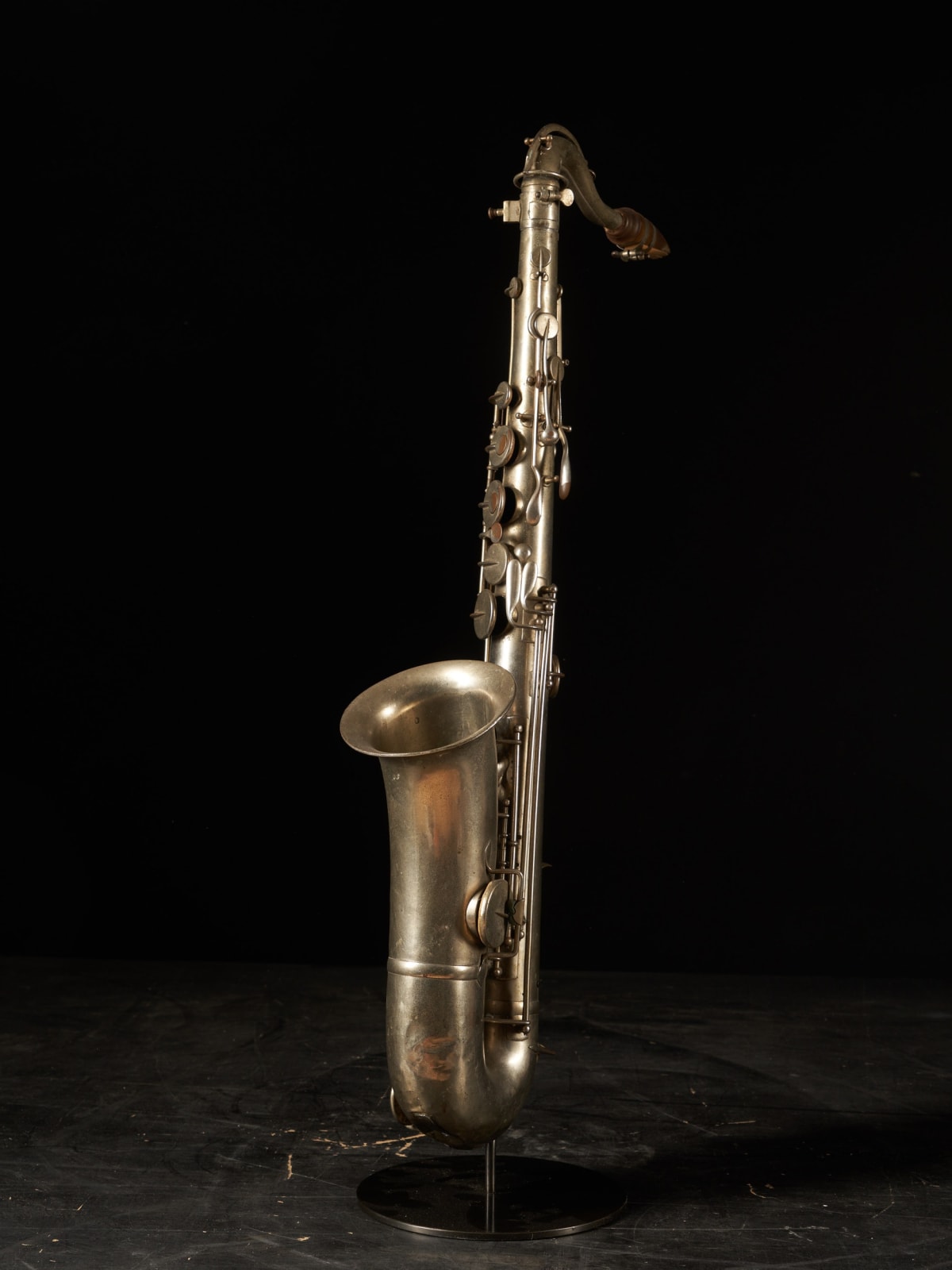 Early 20th C decorative set of a Bombardon and two Saxophones by F.Cauwelaert-apprentice of Adolphe Sax., 20th C