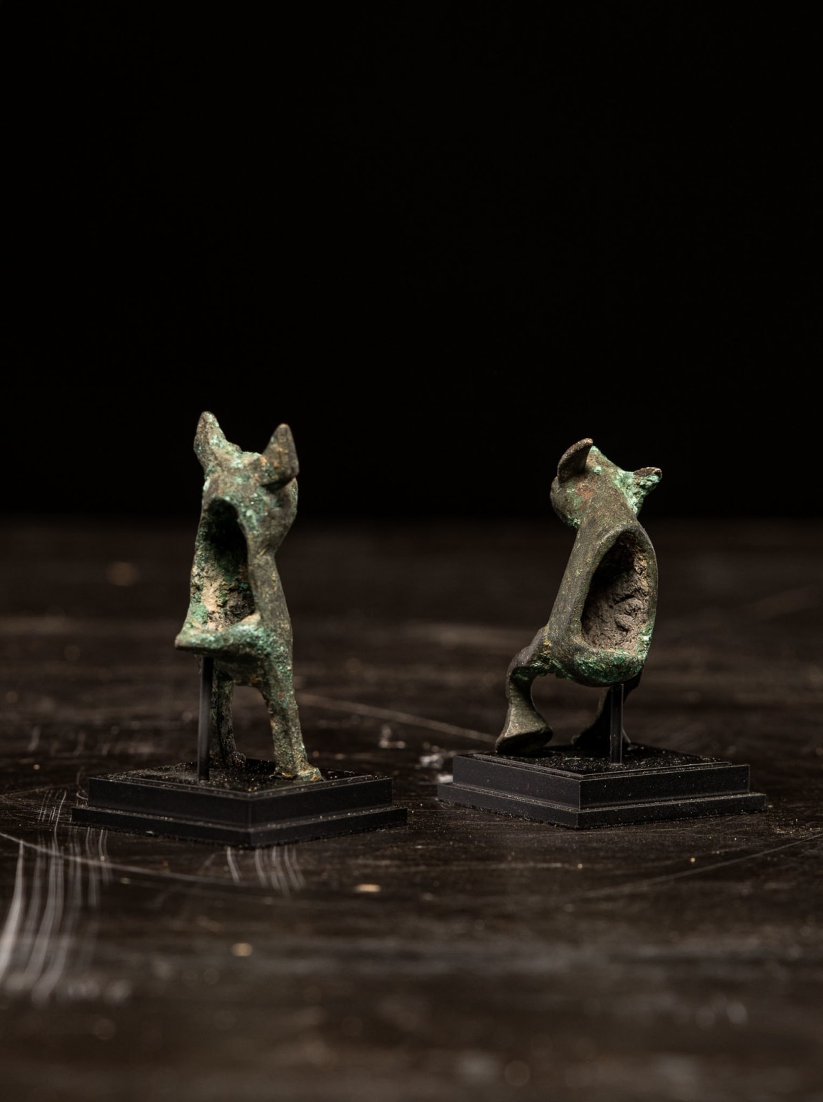Two Bronze miniature Vessels in the Form of Hares, Possibly Fatimid., 11-13th C