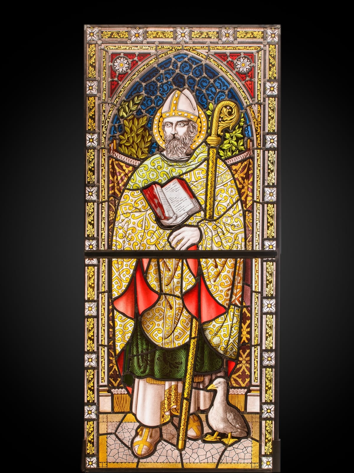 Set of eight 19th Century glass stained windows. Belgium., 19th Century