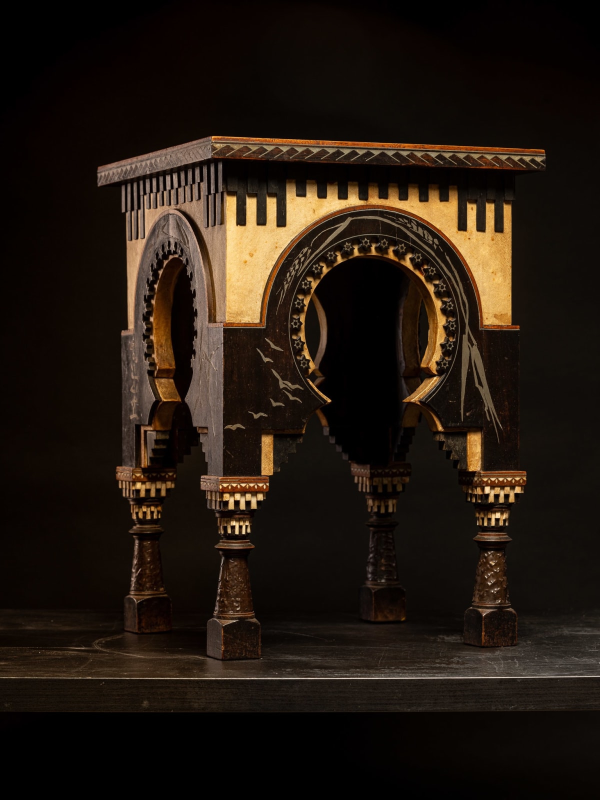 Carlo Bugatti (Milano 1856-1940 Molsheim) original 19th C Side Table, 1890