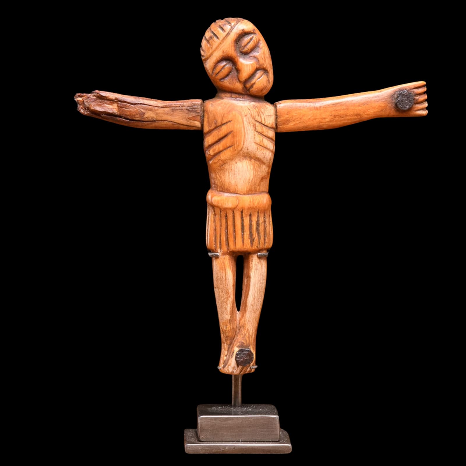 Bakongo Christian crucifix 'Nkangi Kiditu' made of ivory, DRC, 19th Century or earlier