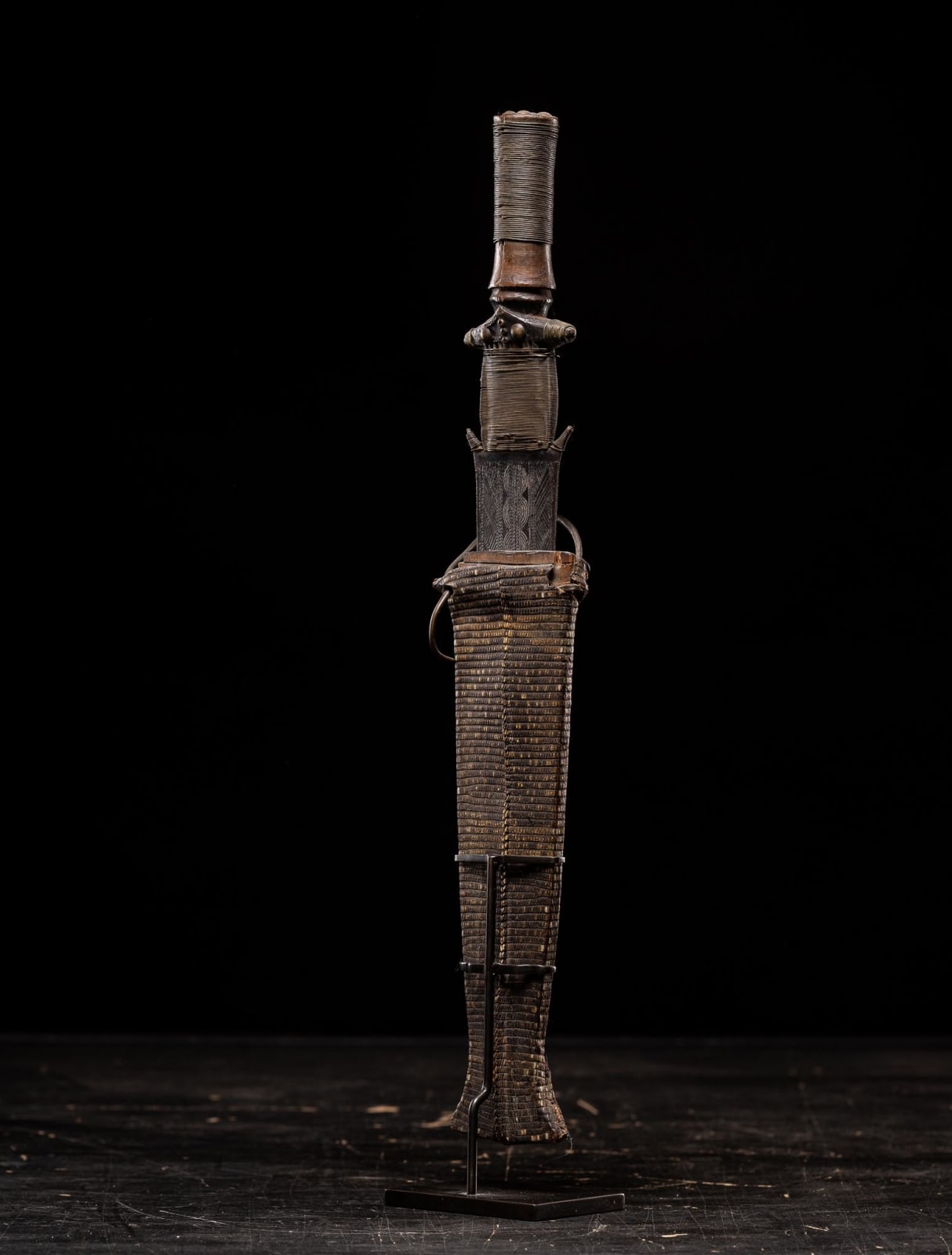 Fang Short Sword with wood and snakeskin Sheath, Gabon, 1st half 20th Century