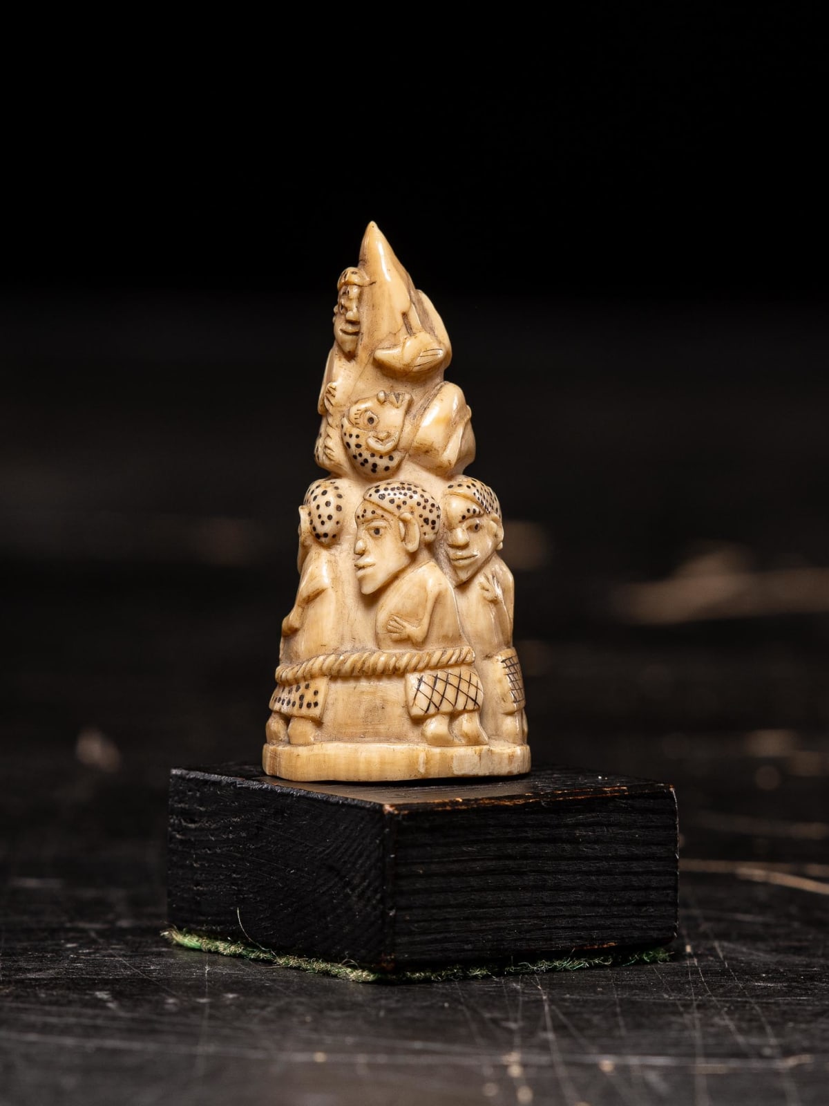 Tusk fragment carved in relief from the Kongo people of the Loango Region, DRC, 19-20th Century