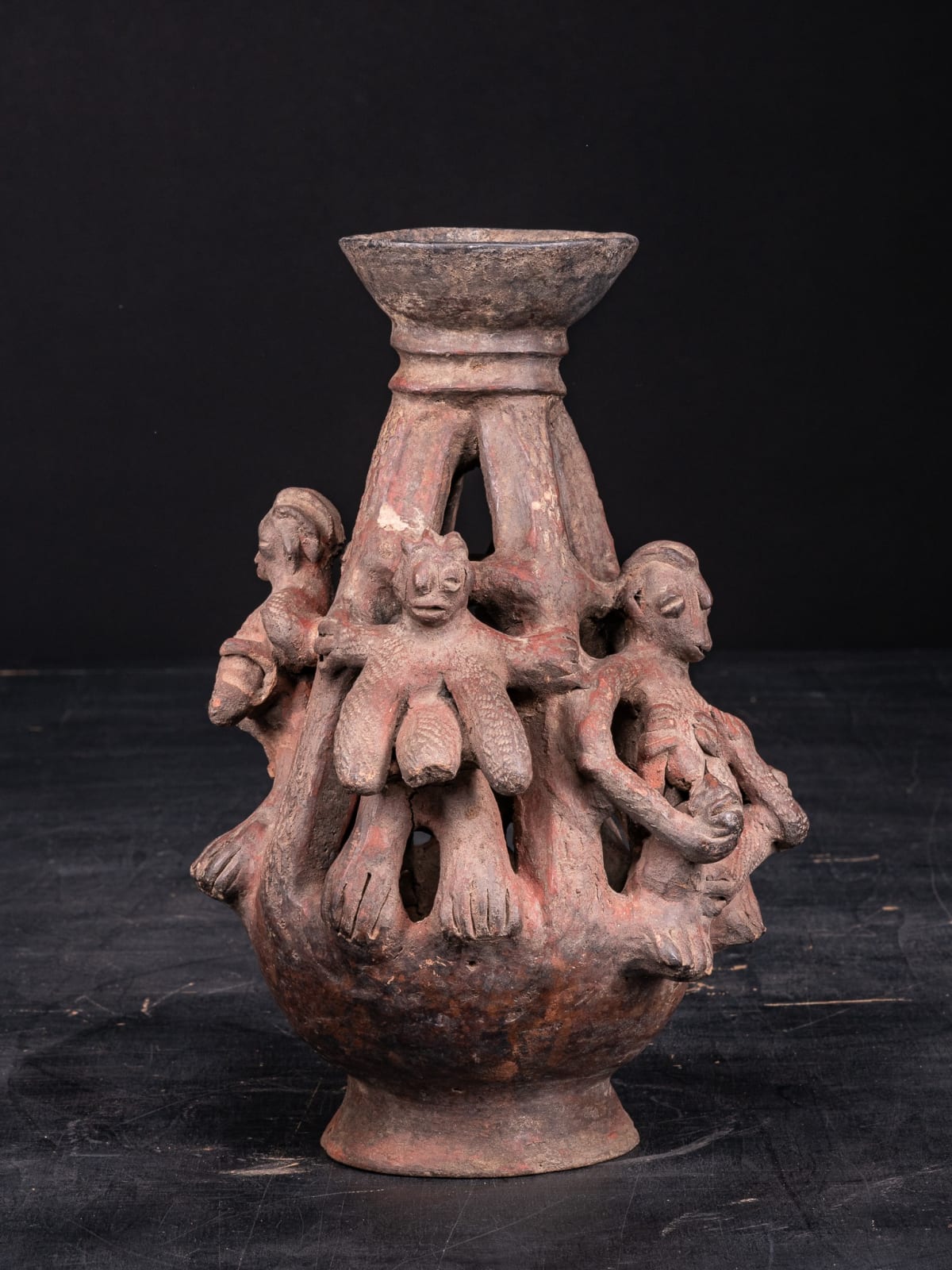 Bariba People,Benin.Rare Terracotta Ceremonial Altar Vessel., first half 20th C