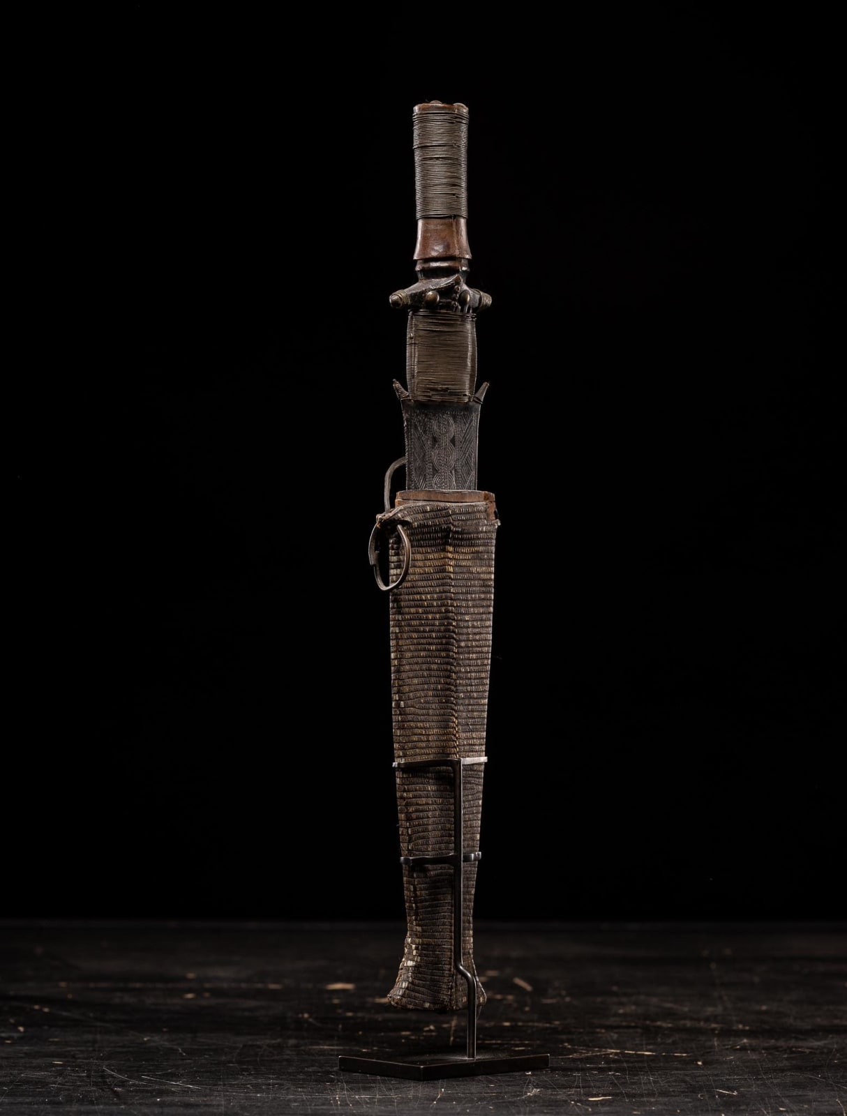 Fang Short Sword with wood and snakeskin Sheath, Gabon, 1st half 20th Century
