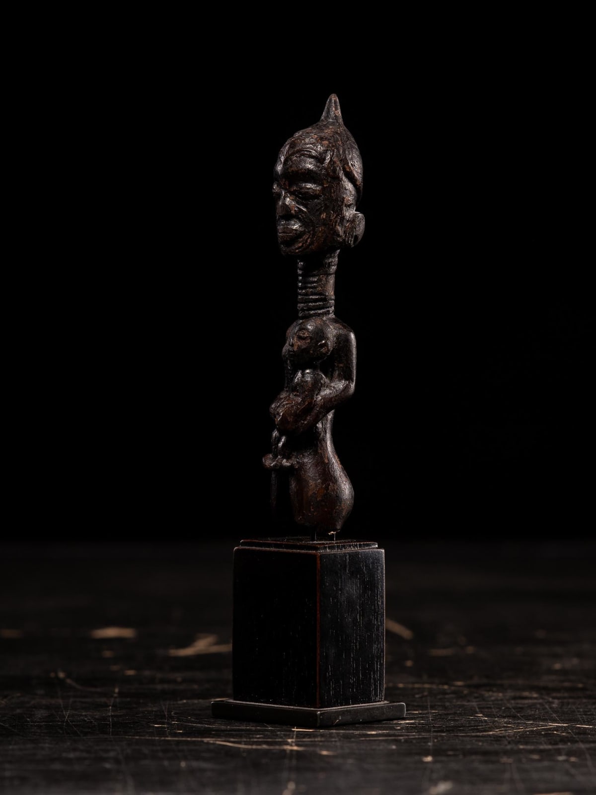 Small Maternity Figure with Infant, Benelulua People, DRC, 1st half 20th C