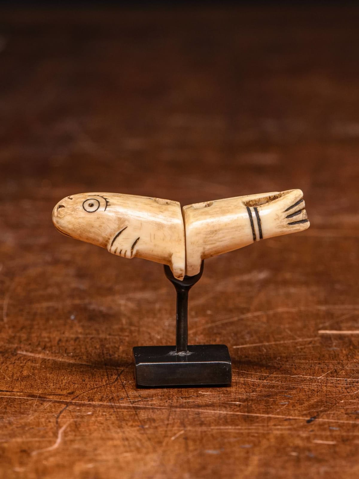A pair of Inuit Marine Ivory charmes, Inuit People,Alaska, 19-20th Century