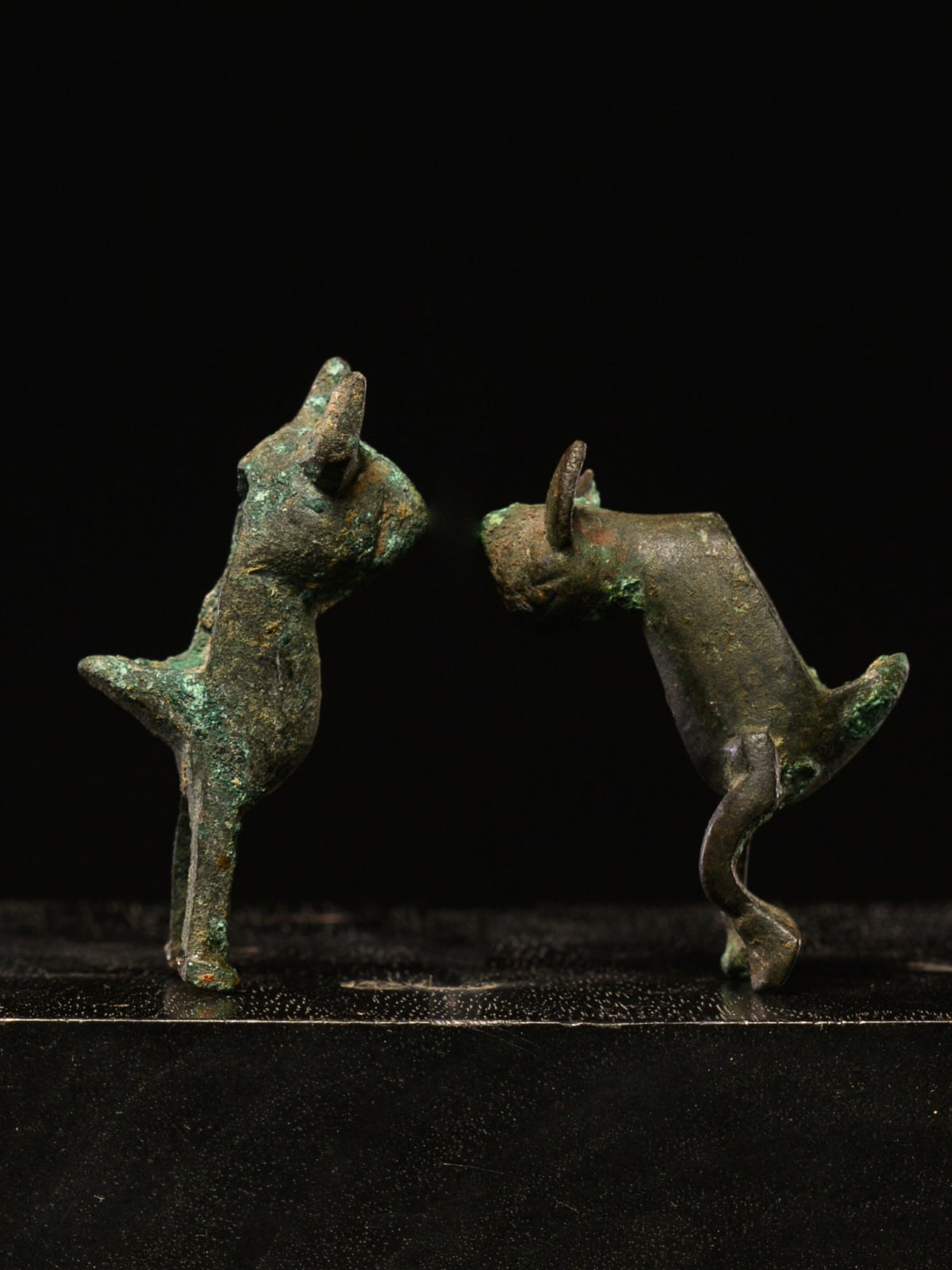 Two Bronze miniature Vessels in the Form of Hares, Possibly Fatimid., 11-13th C