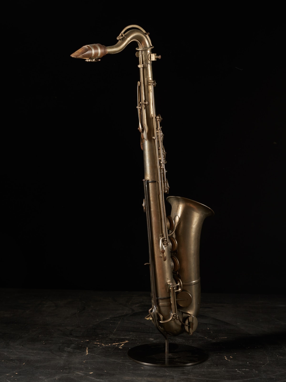 Early 20th C decorative set of a Bombardon and two Saxophones by F.Cauwelaert-apprentice of Adolphe Sax., 20th C