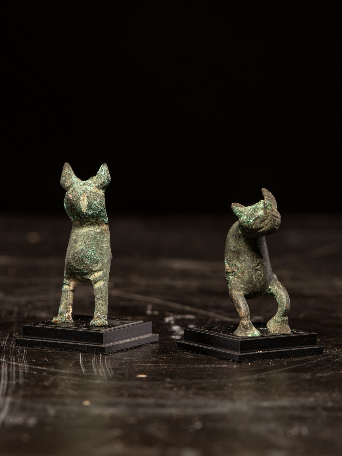 Two Bronze miniature Vessels in the Form of Hares, Possibly Fatimid., 11-13th C