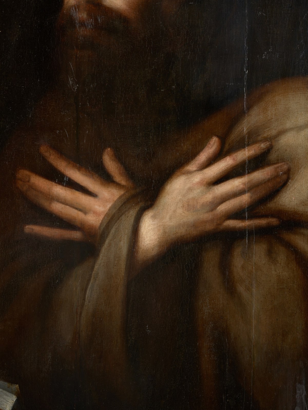 17th C Saint Francis in Ecstasy, Flemish School, Oil on Oak Panel, 17th Century