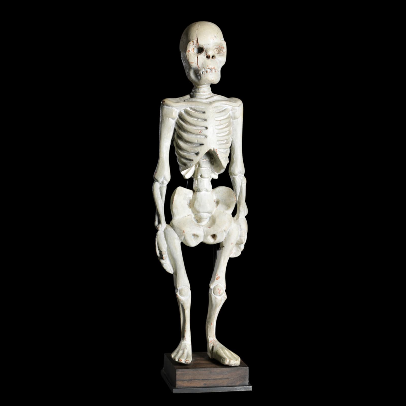 Standing Human Skeleton in Wood, South East Asia., First half 20th C