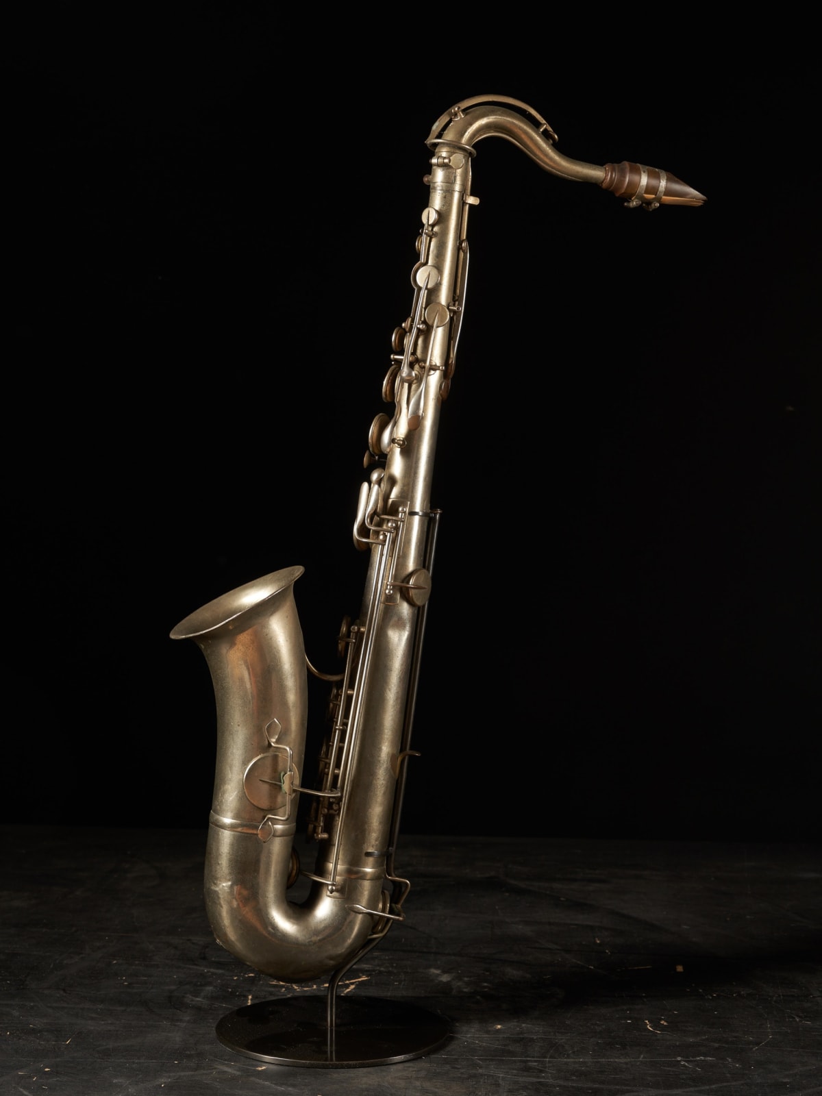 Early 20th C decorative set of a Bombardon and two Saxophones by F.Cauwelaert-apprentice of Adolphe Sax., 20th C
