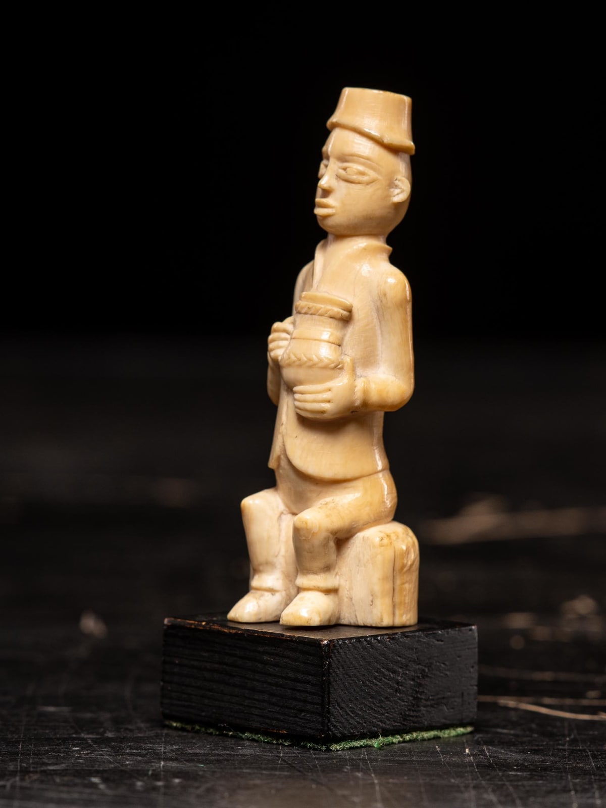 European figure carved by the Kongo people of the Loango Region, DRC, late 19th-early 20th C