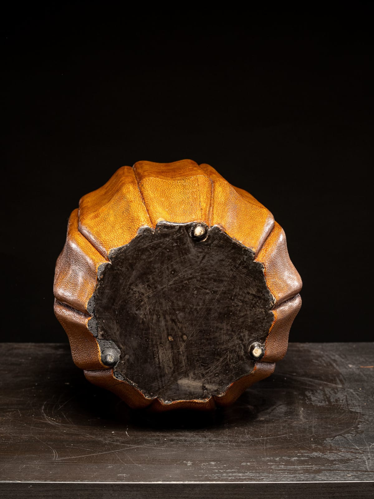 Japanese style antique Stool or Sidetable covered in Shagreen /Galuchat, 19th C