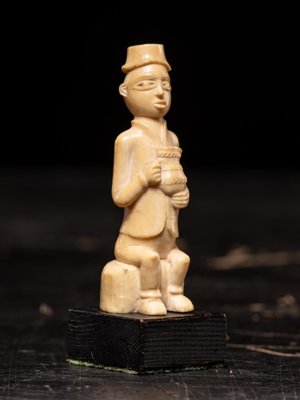 European figure carved by the Kongo people of the Loango Region, DRC, late 19th-early 20th C