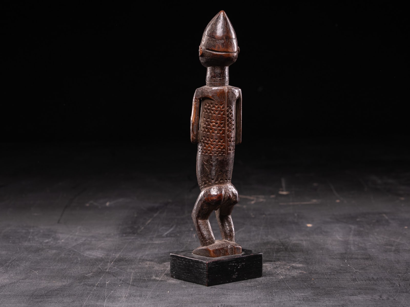 Dondo Wooden Statue with Scarified Body.Provenance French Private collection.Dondo People,DRC, first half 20th C