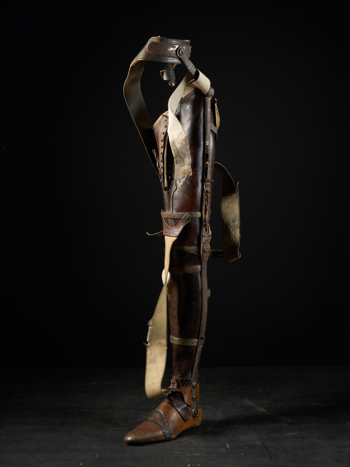 19th C, Italian Original wooden Prosthetic Leg, 19th Century