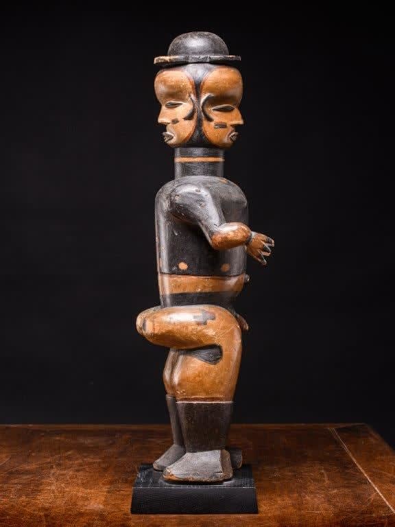 Anthropomorphic Standing Male Janus Figure, Ibibio People, Nigeria, 20th C