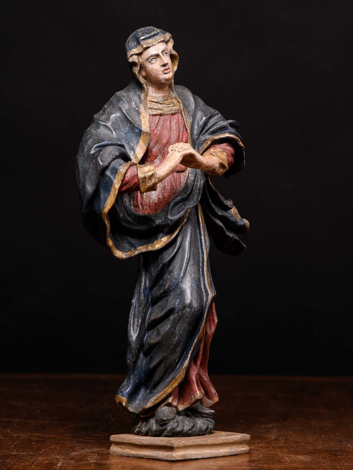 18th C Polychromed statue of Maria Magdalena,German Shool,Fruitwood, 18th C