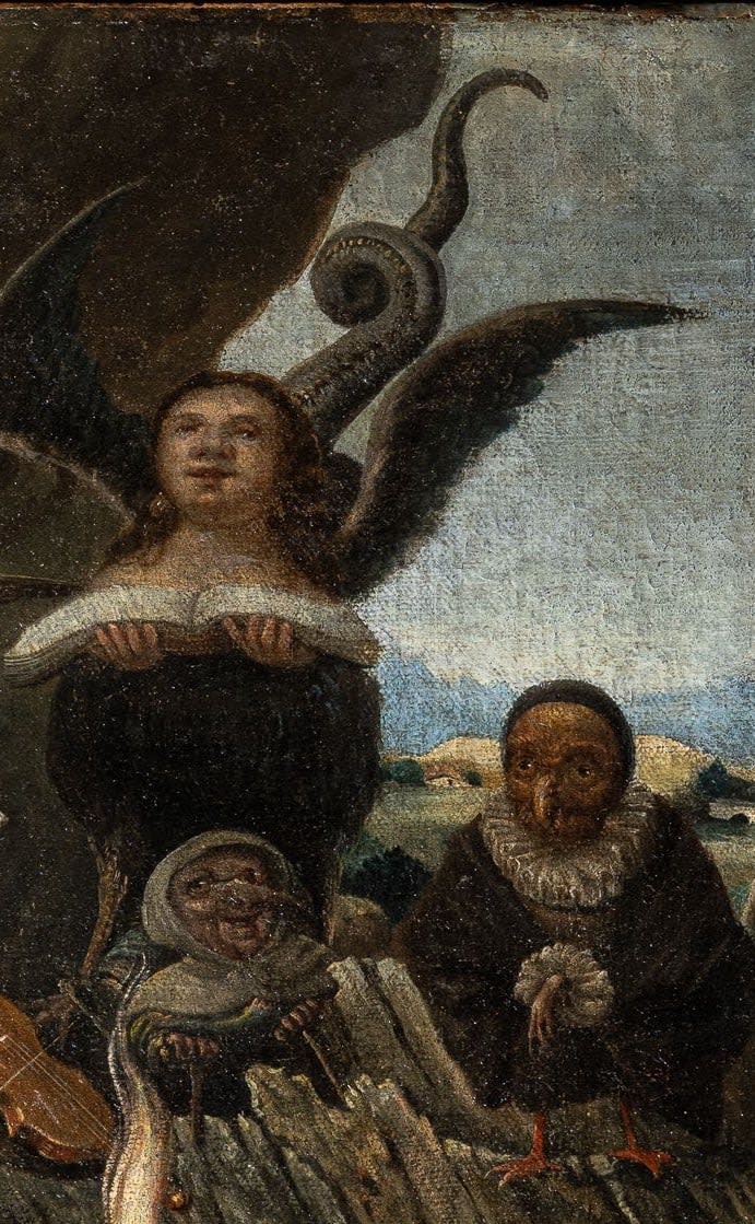 17th C representation of the Roof of Folly: An Allegory of the Fall, German School., 17th C