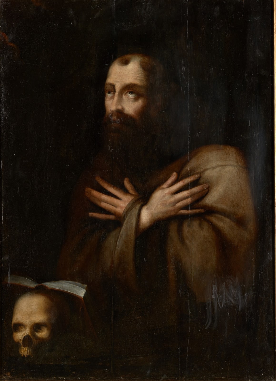 17th C Saint Francis in Ecstasy, Flemish School, Oil on Oak Panel, 17th Century