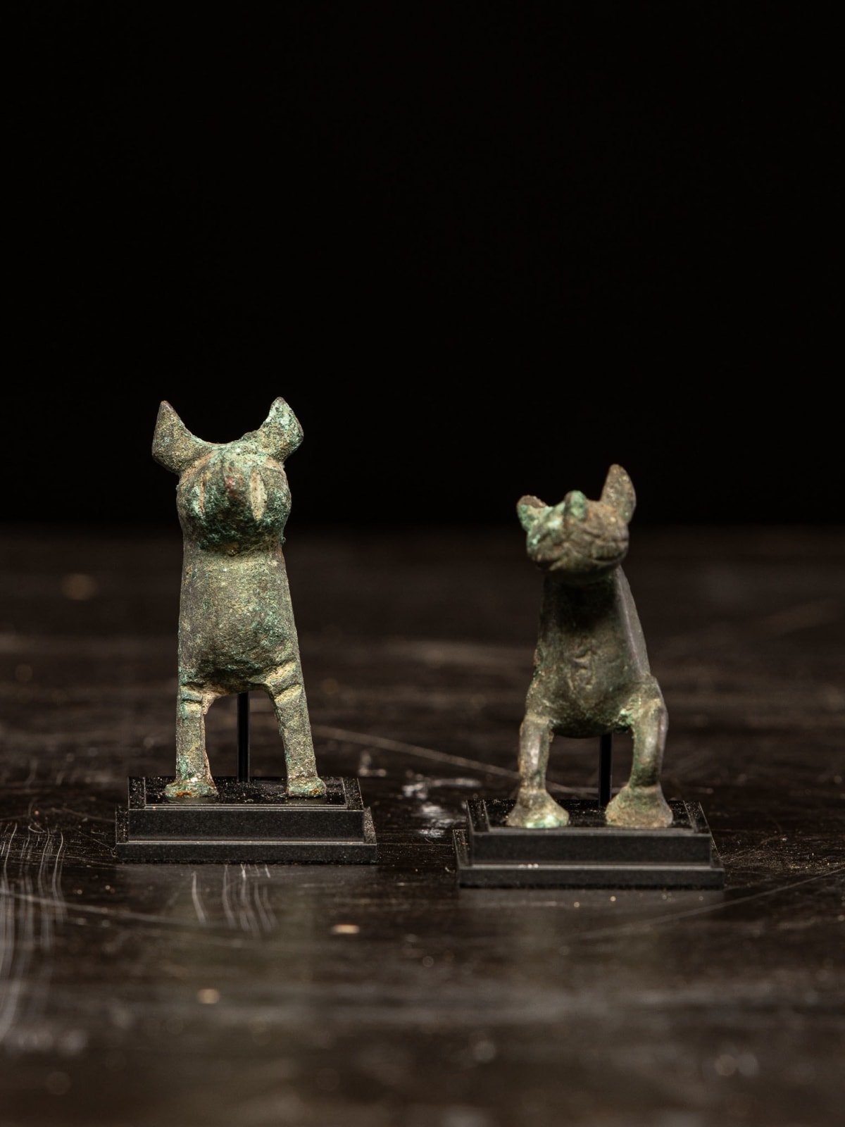 Two Bronze miniature Vessels in the Form of Hares, Possibly Fatimid., 11-13th C