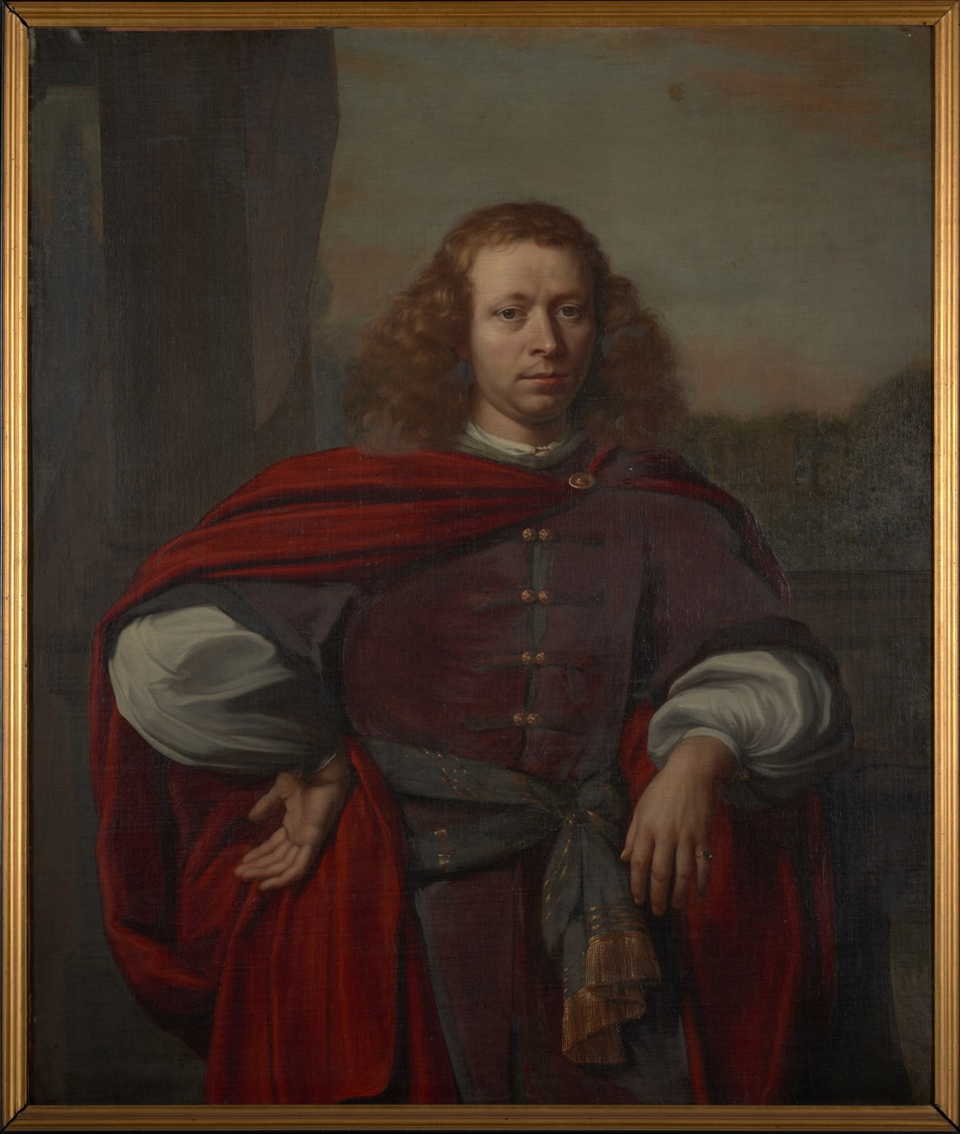 17th C Portrait of a Gentleman in three-quarter-length, Attr. to Nicolaes Maes (Dordrecht,1634-Amsterdam,1693) and Workshop,Oil on Canvas (marouflage),Framed, 17th C