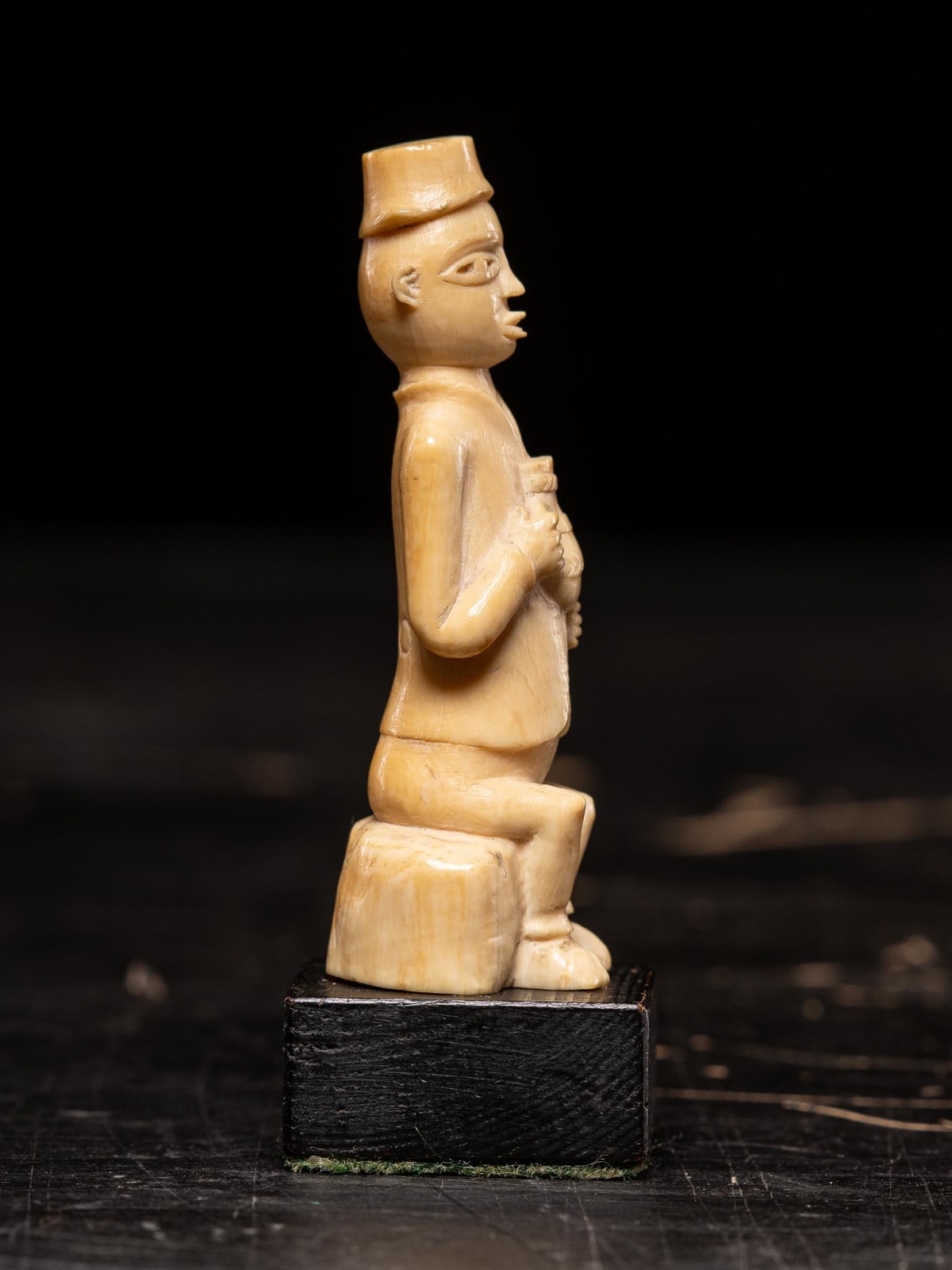 European figure carved by the Kongo people of the Loango Region, DRC, late 19th-early 20th C