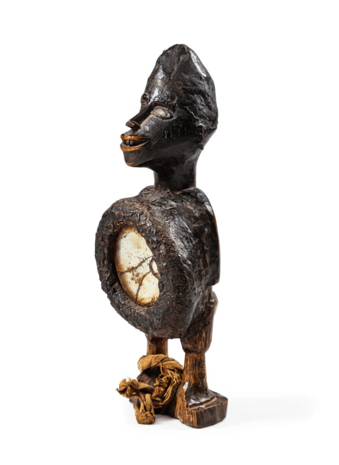 Yombe (DRC) Mirror Fetish exhibited at Anvers,Stadsfeestzaal,Tentoonstelling van Kongo-kunst,24/12/1937, 1st half 19th Century