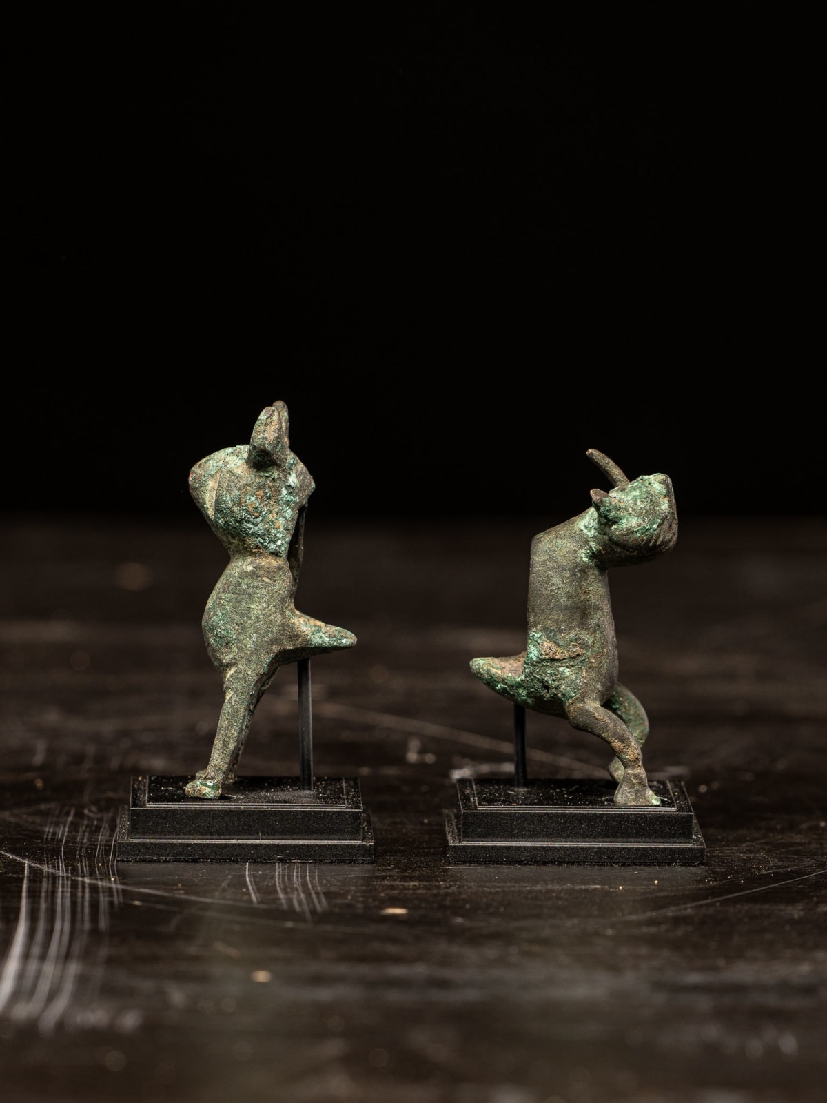 Two Bronze miniature Vessels in the Form of Hares, Possibly Fatimid., 11-13th C