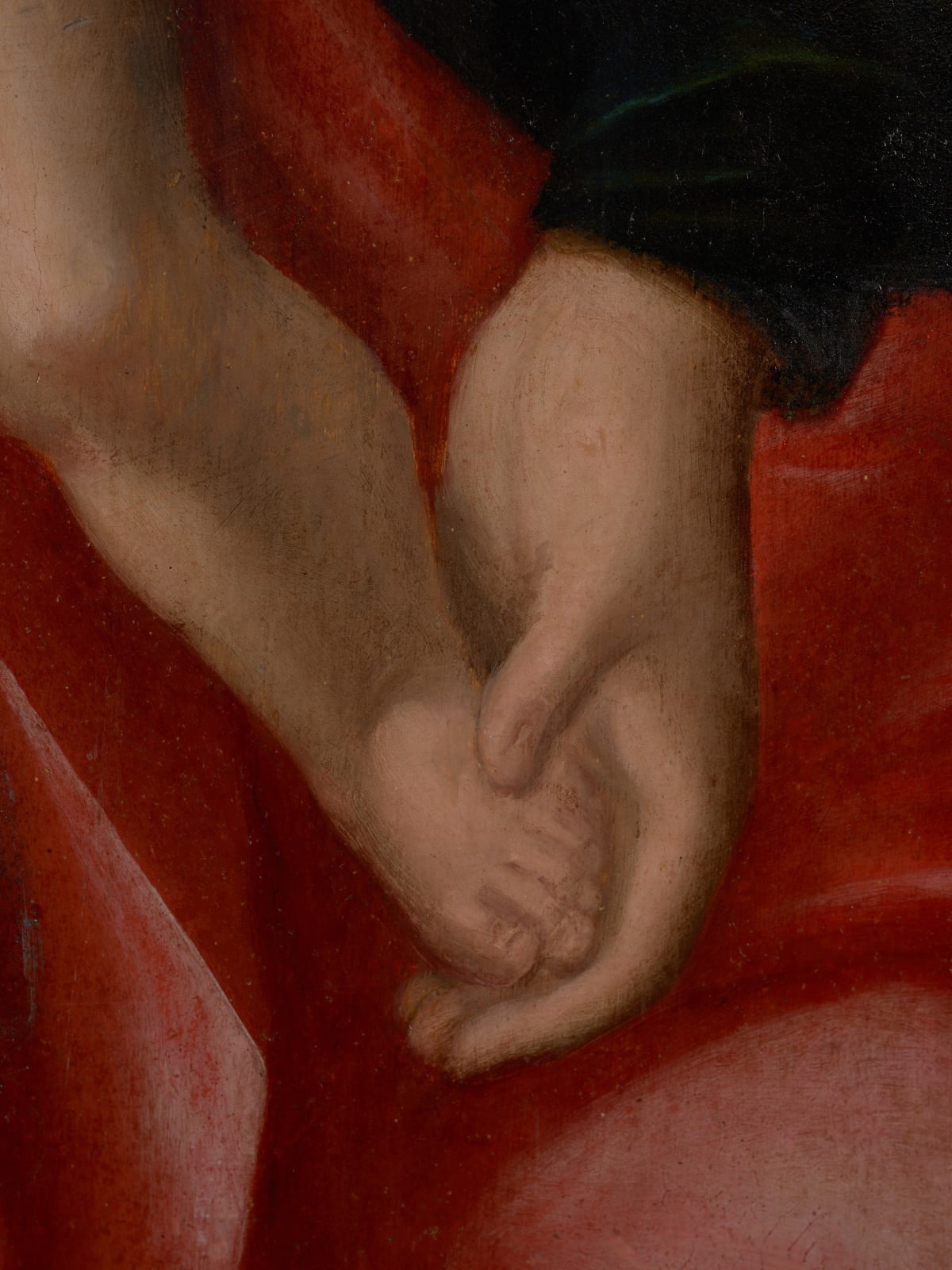 16th C late or early 17th C, Biblical, Manner of Joos van Cleve, Madonna with Child, Oil on Panel, 105 x 73,5 cm, 17th Century
