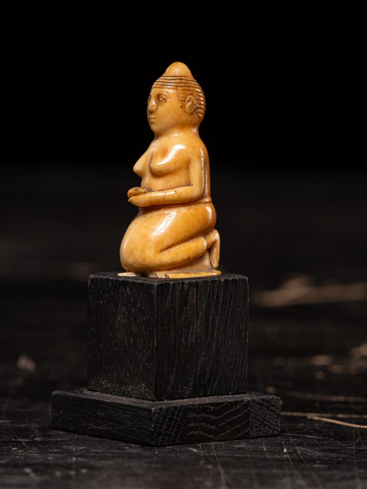 Female kneeled figure carved by the Kongo people of the Loango Region, DRC, 19-20th Century