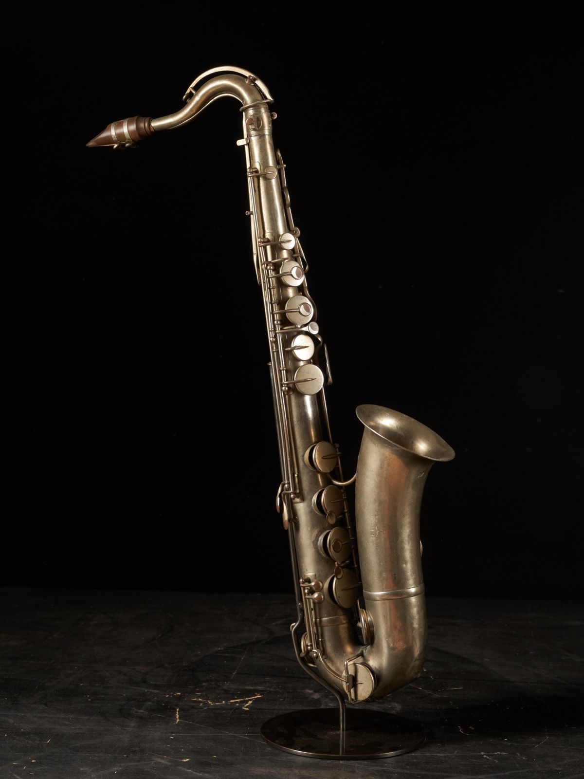 Early 20th C decorative set of a Bombardon and two Saxophones by F.Cauwelaert-apprentice of Adolphe Sax., 20th C