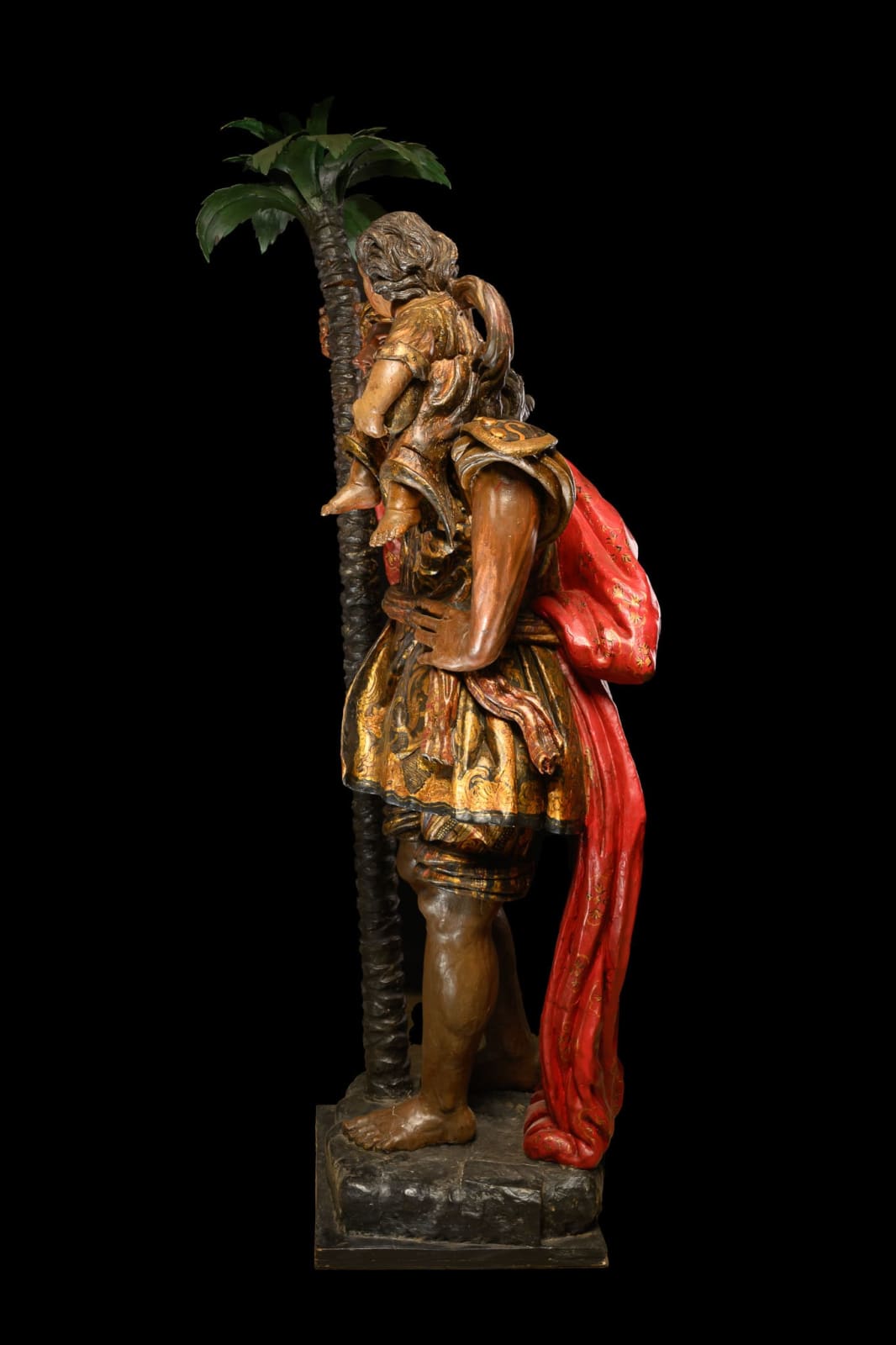 Saint Christopher with the Christ Child, Polychromed wood, immediate artistic circle Juan Martínez Montañés, Spain., late 16th-early 17th C