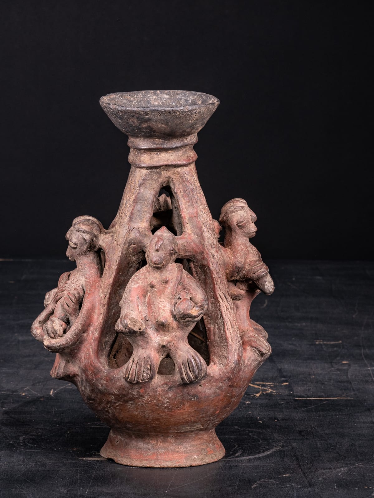 Bariba People,Benin.Rare Terracotta Ceremonial Altar Vessel., first half 20th C
