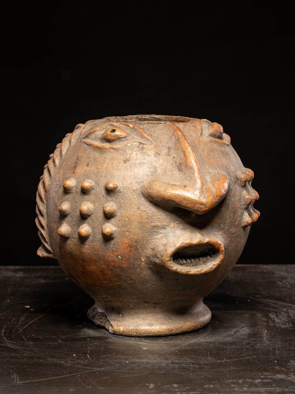 Anthropomorphic Terracotta Vessel with nice use patina, mid 20th C