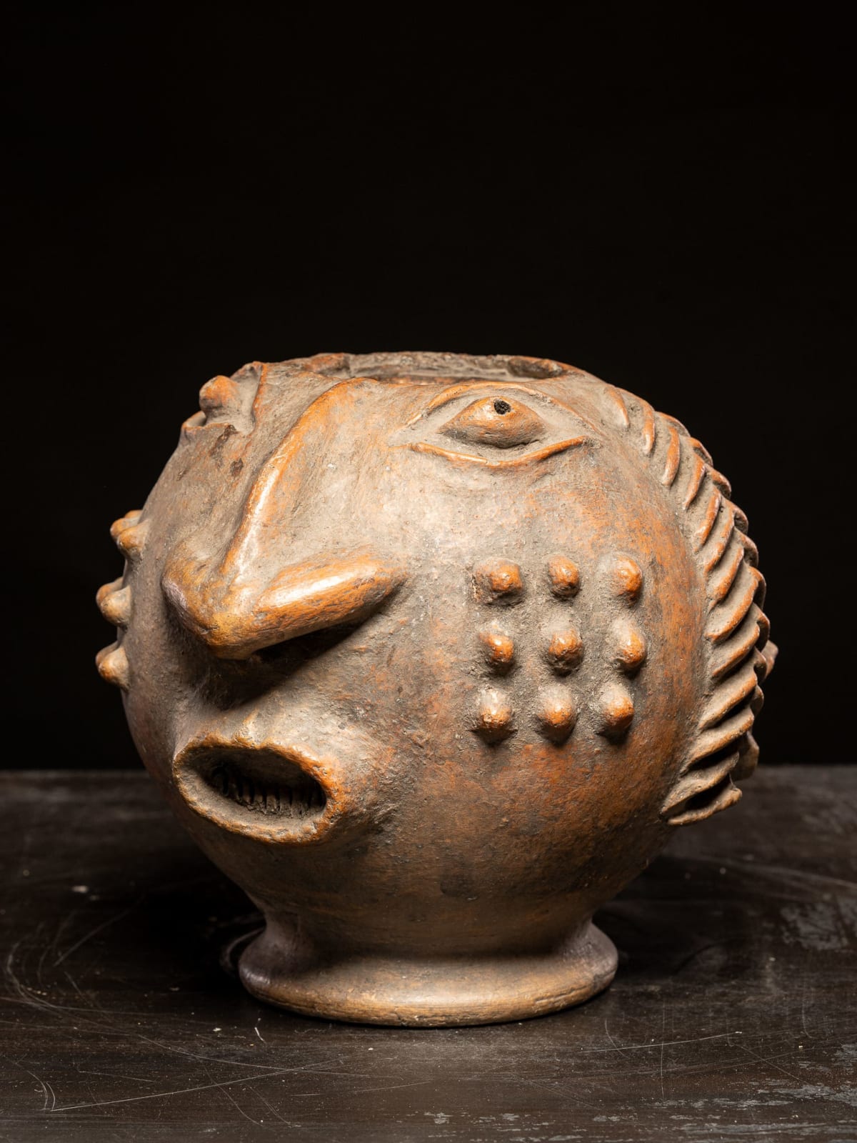 Anthropomorphic Terracotta Vessel with nice use patina, mid 20th C