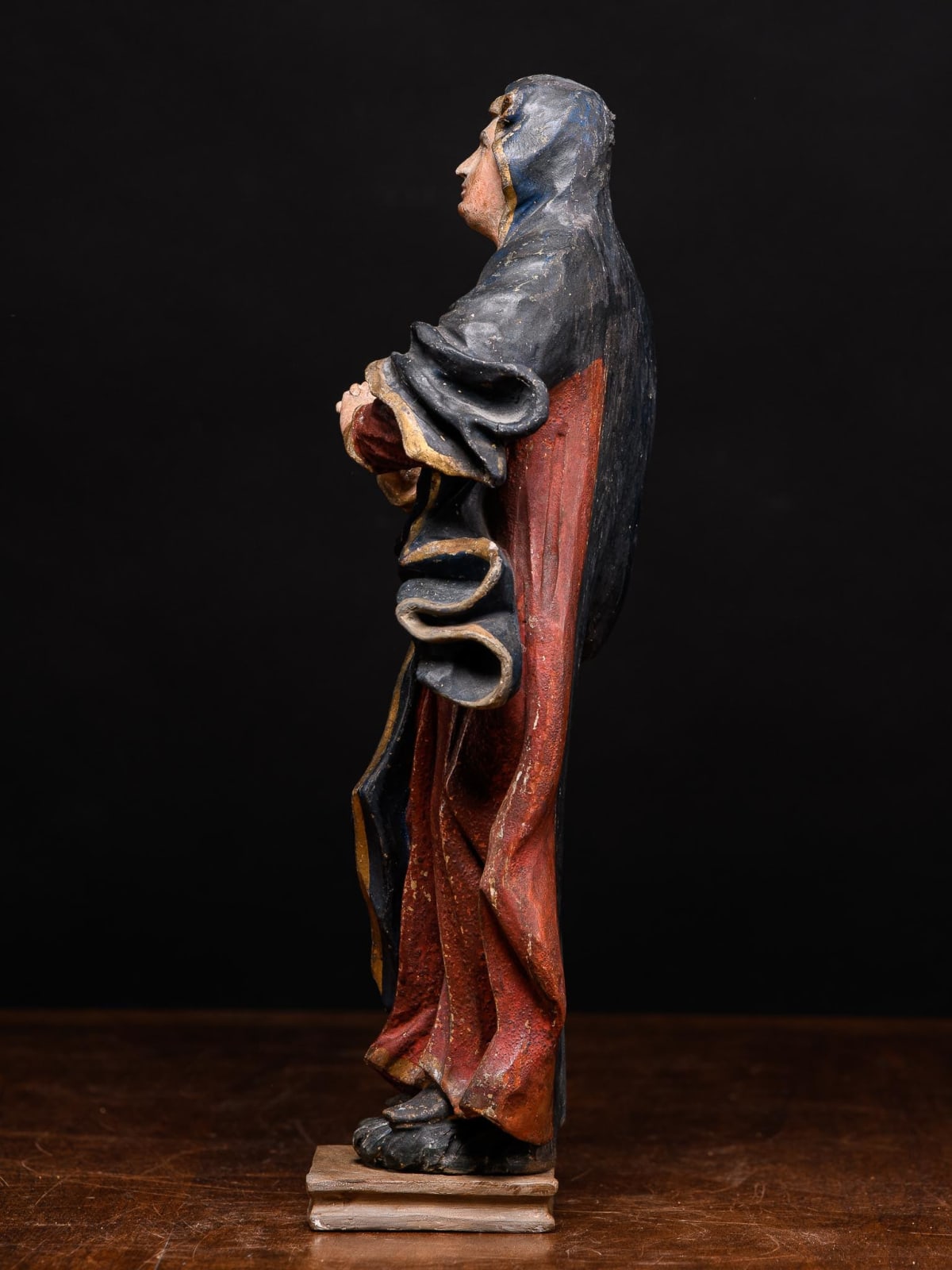 18th C Polychromed statue of Maria Magdalena,German Shool,Fruitwood, 18th C